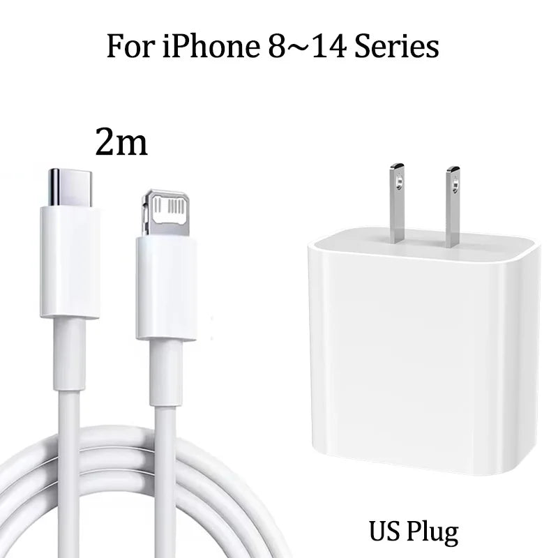 Chargeur iPhone 20W USB-C KEAI – Charge Rapide + Câble Inclus