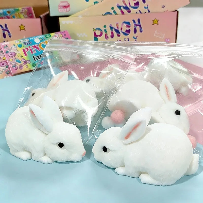 Squishy Lapin Kawaii Blanc Ultra-Doux Anti-Stress TechVisio