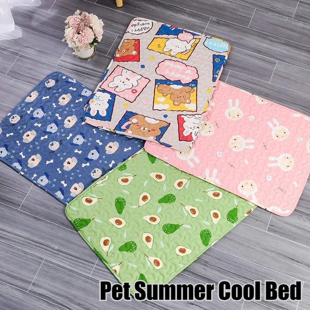 Summer Mat Pet Cooling Ice Blanket Mat Moisture Proof Dog Floor Sofa Cushion Skin Friendly Cat Sleep Breathable Pet Bed Covers TechVisio