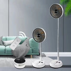 Portable Folding Fan 6000mAh USB Remote Control Air Cooler Silent Rechargeable Wireless Floor Standing Fan For Outdoor Home TechVisio