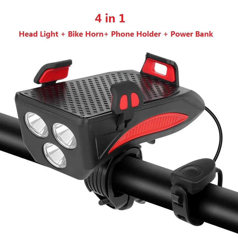 Fahrradhalterung GOLDFOX 4-in-1 – LED 400lm | Hupe 130dB | Akku 4000mAh