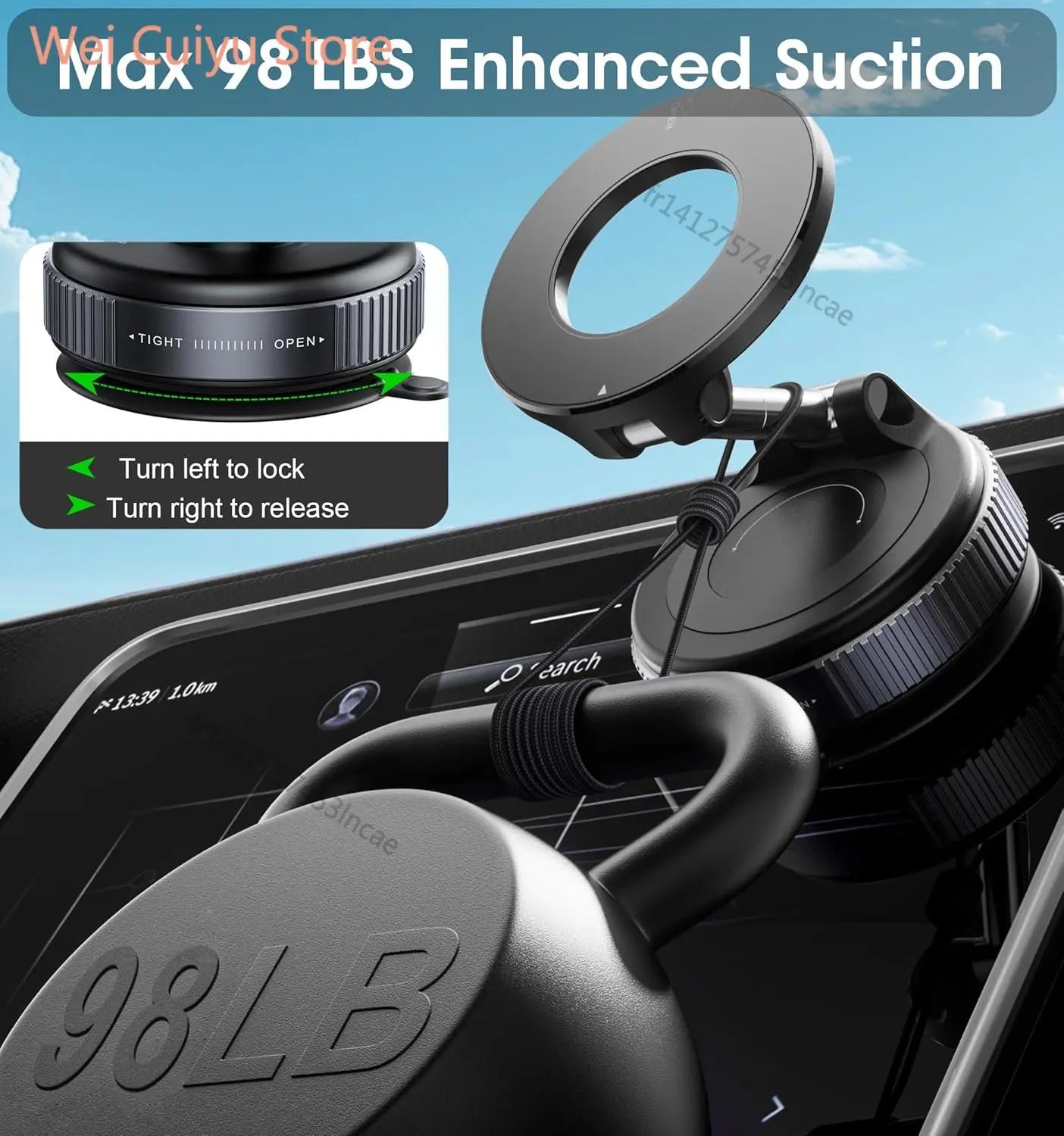 Support Téléphone Magnétique NUOYING – 360° | Ventouse | Voiture & Bureau