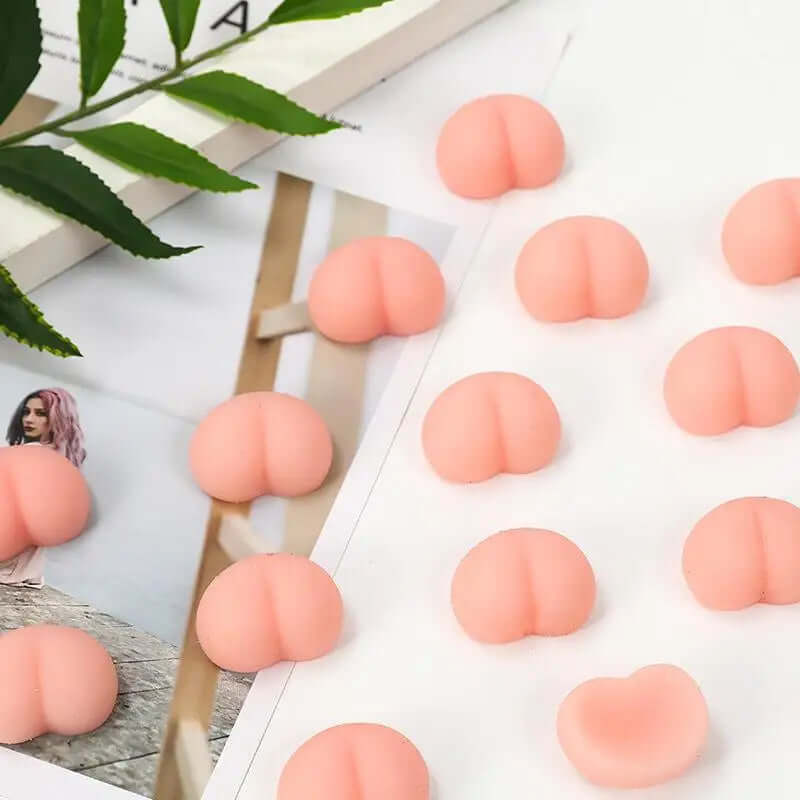 10Pcs Fun Noctilucent Butt Mochi Squeeze Stereo Relieve Stress Peach Bum Sticker Mobile Phone Decoration Accessories Toy TechVisio