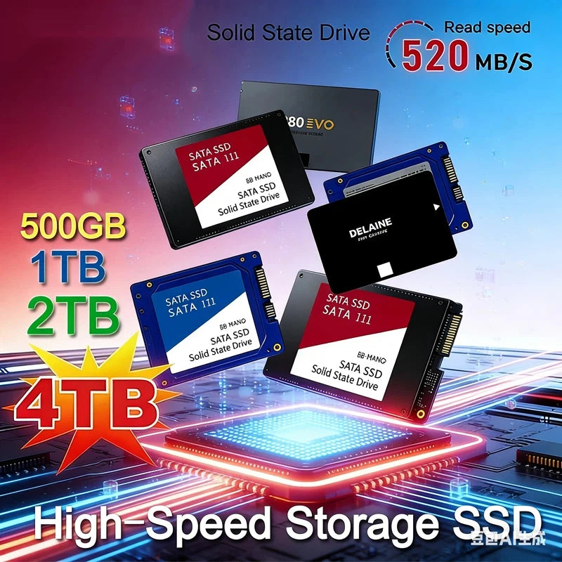 SSD Interne 2.5" SATA III – 500Go à 4To, Slim 7mm, PC/Laptop/PS4/PS5