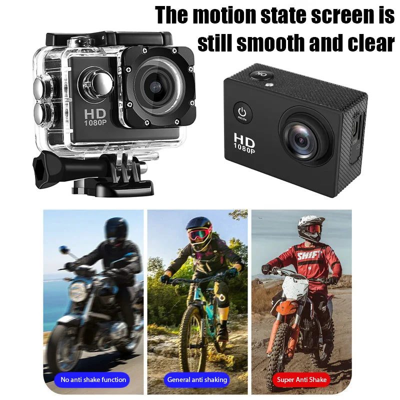 Underwater Waterproof Sports Camera Multifunctional Outdoor Riding Sports DV Skiing Diving Action Camera Video Camera For Helmet TechVisio