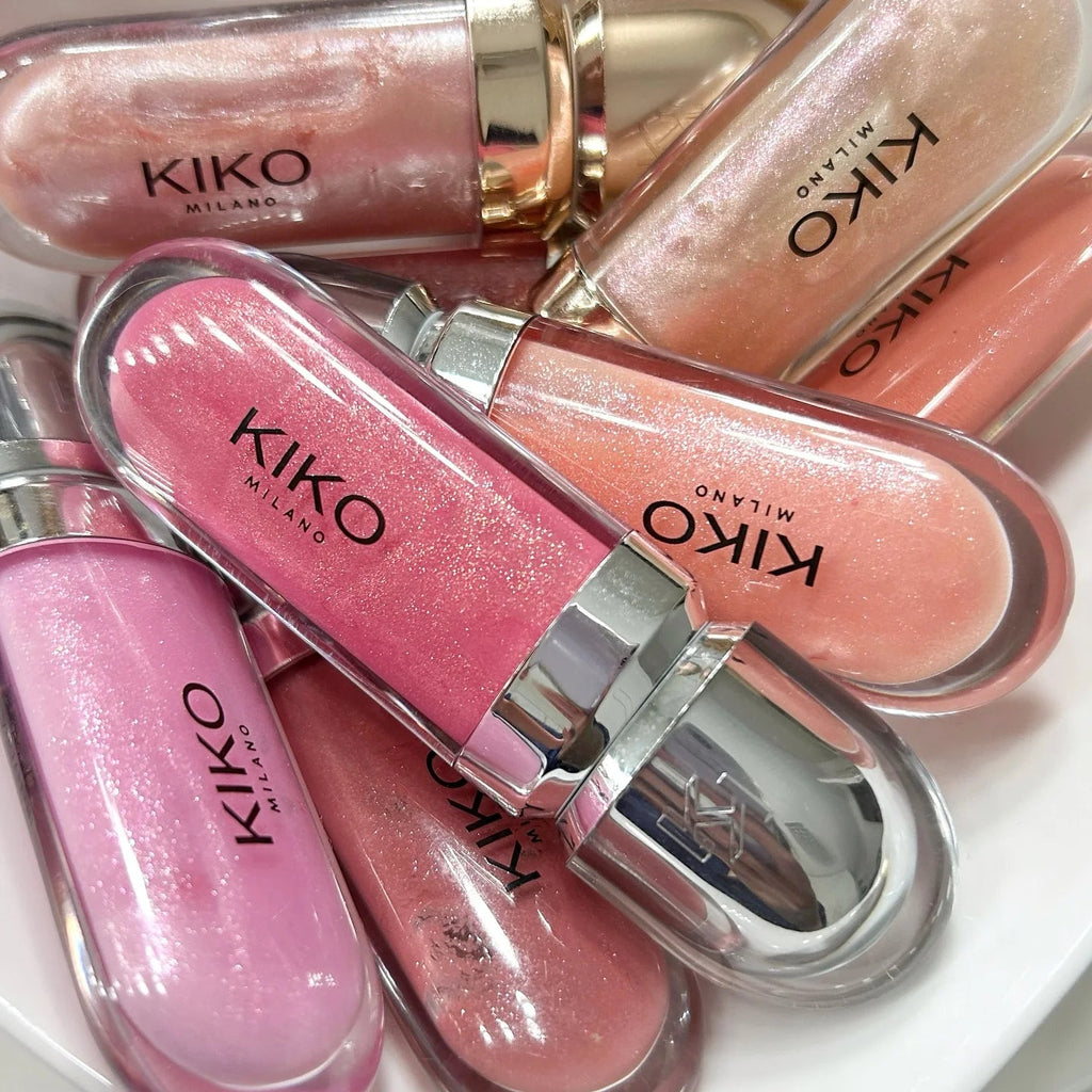 Original Kiko 3D Mirror Lip Glaze Waterproof Non Fading and Non Stick Cup Gentle Bean Paste Color Fine Shiny Point Charm Red TechVisio