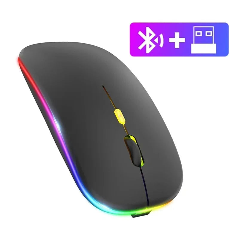 Bluetooth 5.2 Mouse RGB Gaming Mouse 2.4G Wireless Mouse Rechargeable Silent Mouse 3600 DPI Mouse Mice for Macbook Laptop Tablet TechVisio
