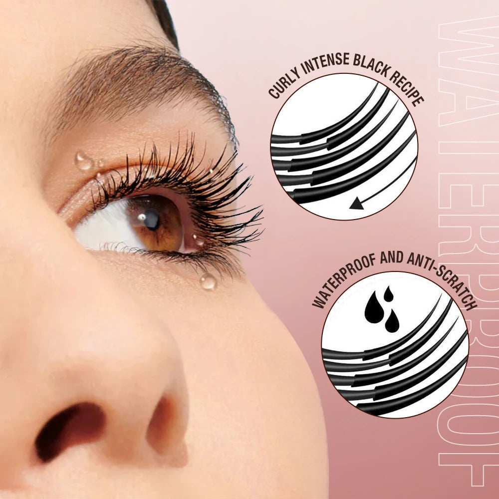 O.TWO.O Mascara Waterproof 4D Silk Fiber Curling Volume Lashes Thick Lengthening  Nourish Eyelash Extension High Quality Makeup TechVisio