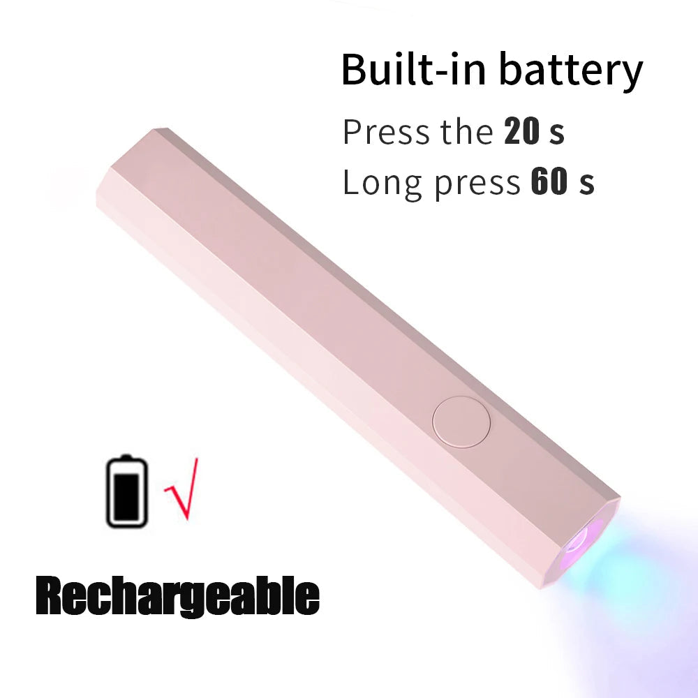 YIKOOLIN Convenient Rechargeable Nail Dryer UV LED Handheld Lamp Fast Curing All Gel Polish Mini Manicure Tool USB Portable Ligh TechVisio
