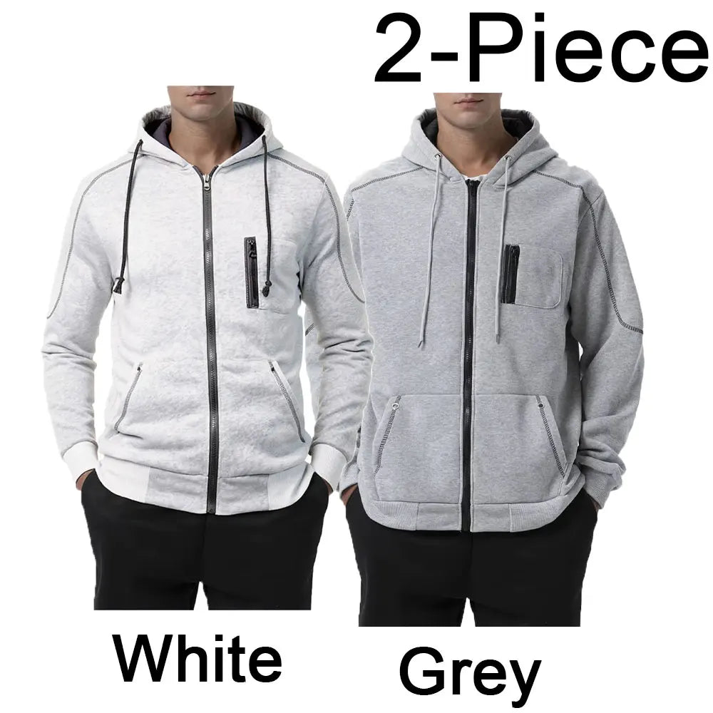 Men's Full Zip Hoodie Jacket Hooded Plain Pocket Sports Outdoor Daily Sports Hot Stamping Designer Basic Casual Sweatshirts TechVisio