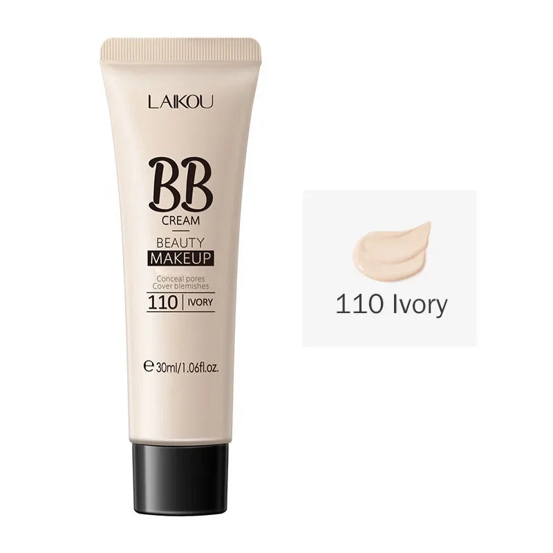 LAIKOU BB Cream 18 Hour Longlasting Liquid Foundation Waterproof Anti-acne Marks Flawless Natural Face Base Makeup Moisturize TechVisio