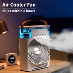 3 In 1 New Fan AIr Conditioner Household Small Air Cooler LED Night Light Portable Humidifier Air Adjustment Fan Office Home Fan TechVisio