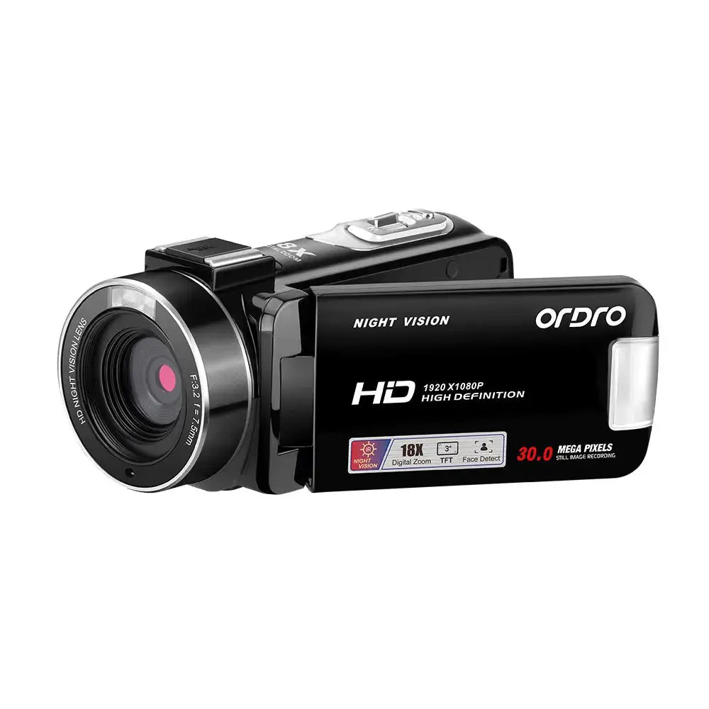 Caméscope ORDRO B320 – Full HD 1080P | Vision Nocturne IR | Zoom 18x TechVisio