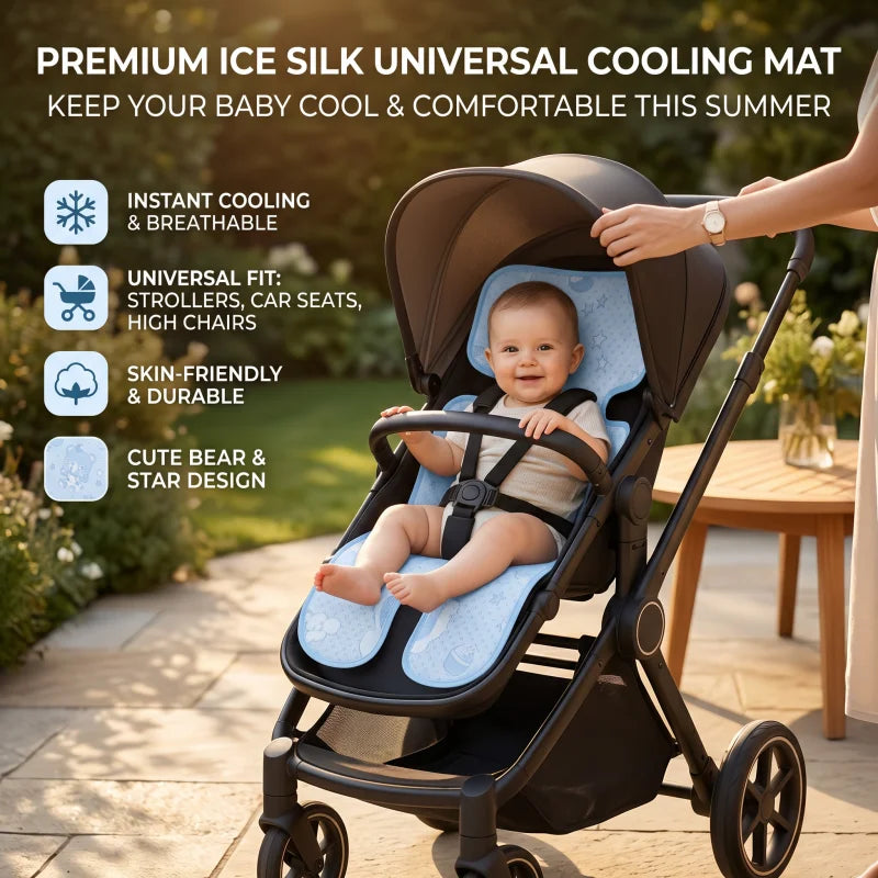 Car Seat Baby Cooling Pad for Summer Breathable Stroller Cooler Pad Universal Multifunctional Carseat Cooling Mat for Baby Child TechVisio