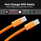 1/2/3m 60W Fast Charging Cable Data Line Type C To Type-C for Iphone 17 Pro Max USBC To C Cable Wire Cord for IPhone 15 16 17 TechVisio