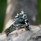 NEW Men's 316L stainless steel rings Vintage Halloween Gothic Calvarium Skull punk ring fashion jewelry free shipping TechVisio
