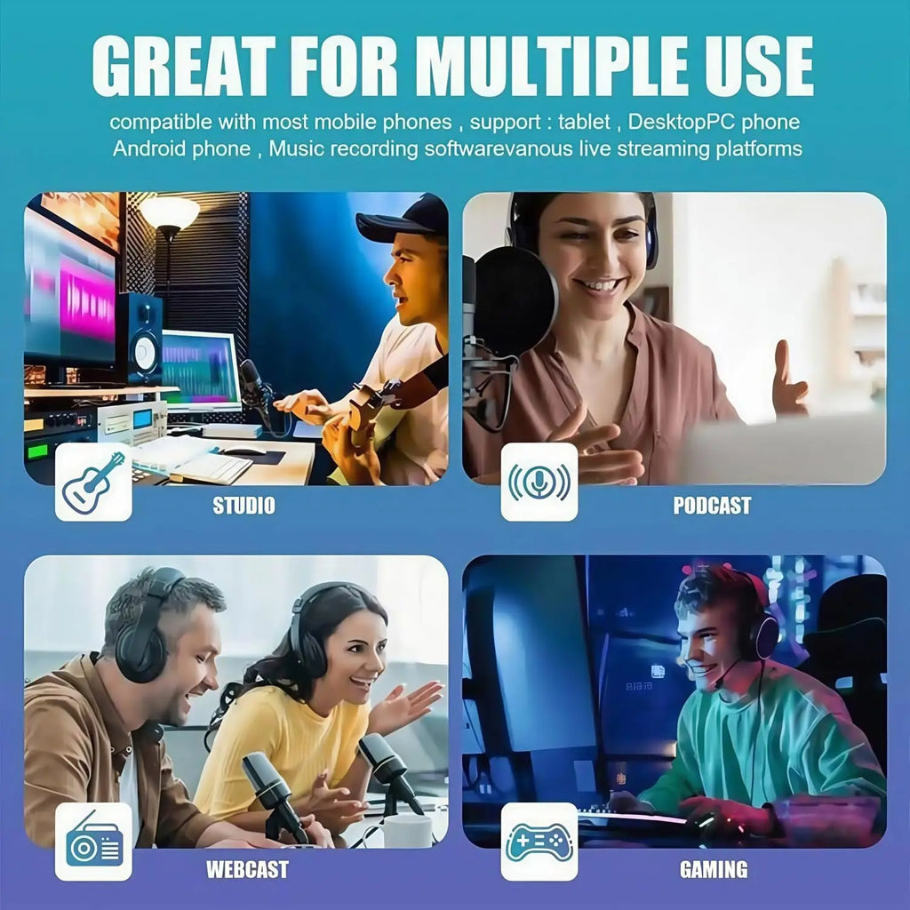 Kit Streaming F998 – Carte Son Live Professionnelle + Micro BM-800 Condensateur, Bluetooth 5.0