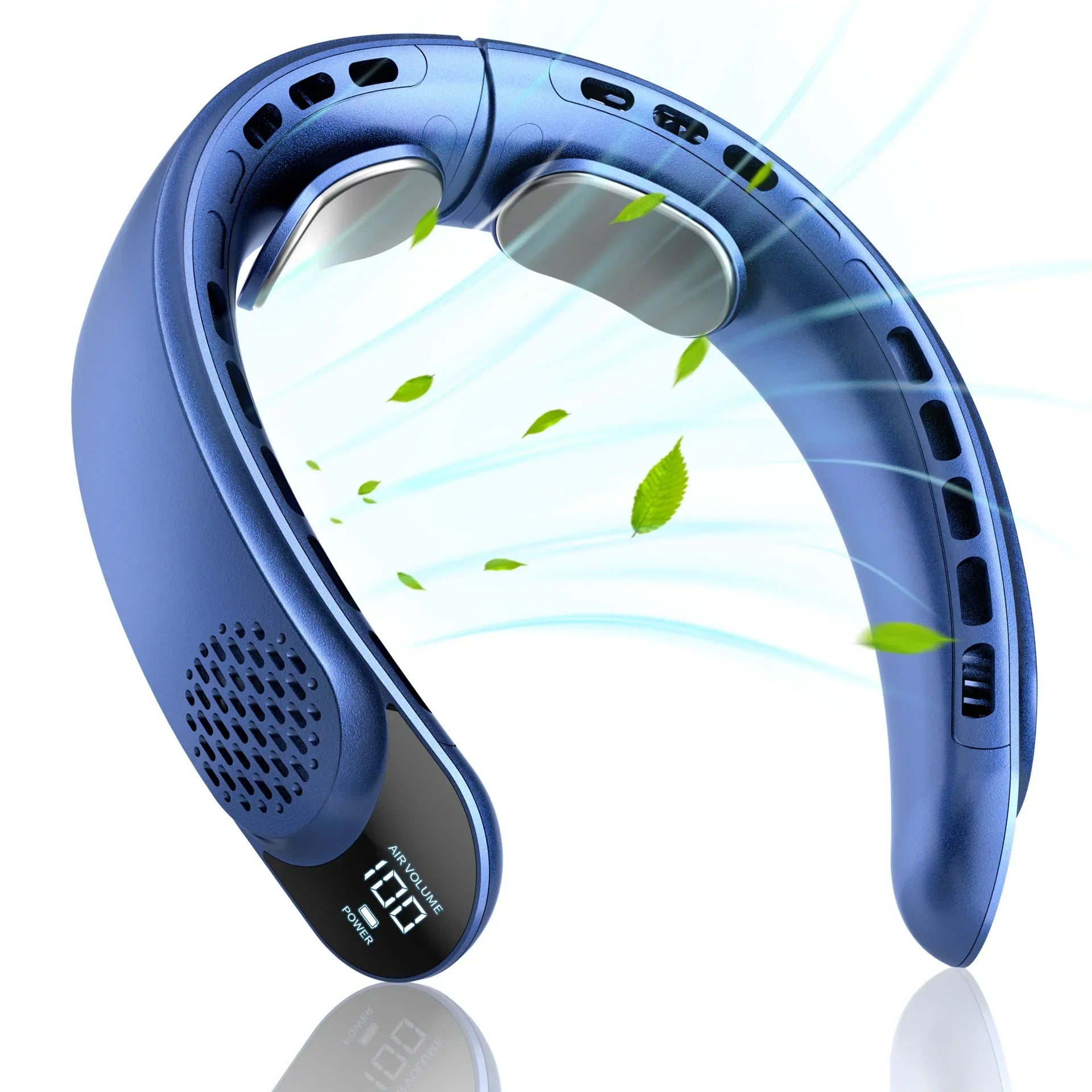 Ventilateur Tour de Cou 4 Turbines – 4000mAh, LED, Sans Lame