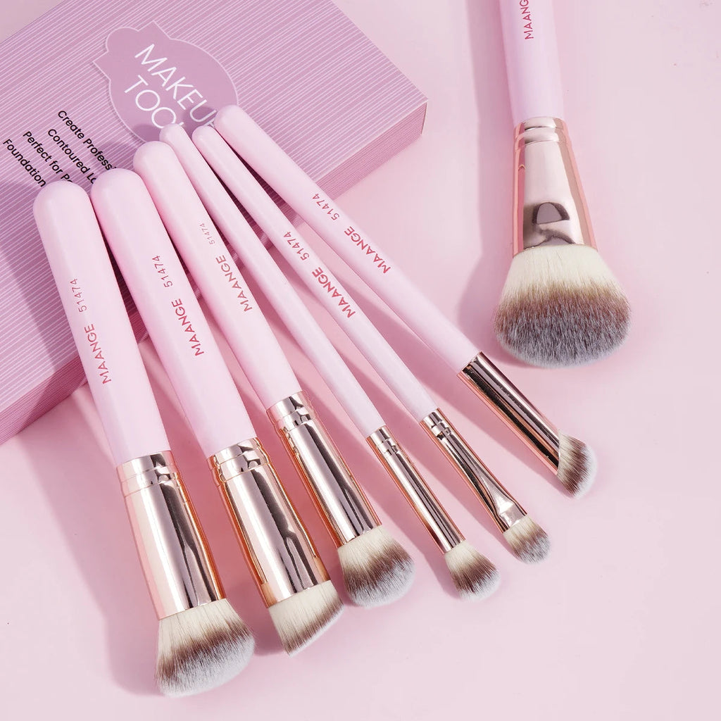 MAANGE 7PCS Makeup Brush Set Foundation Concealer Eyeshadow Makeup Brush for Liquid Cream Soft Dense Cosmetic Makeup Beauty Tool TechVisio