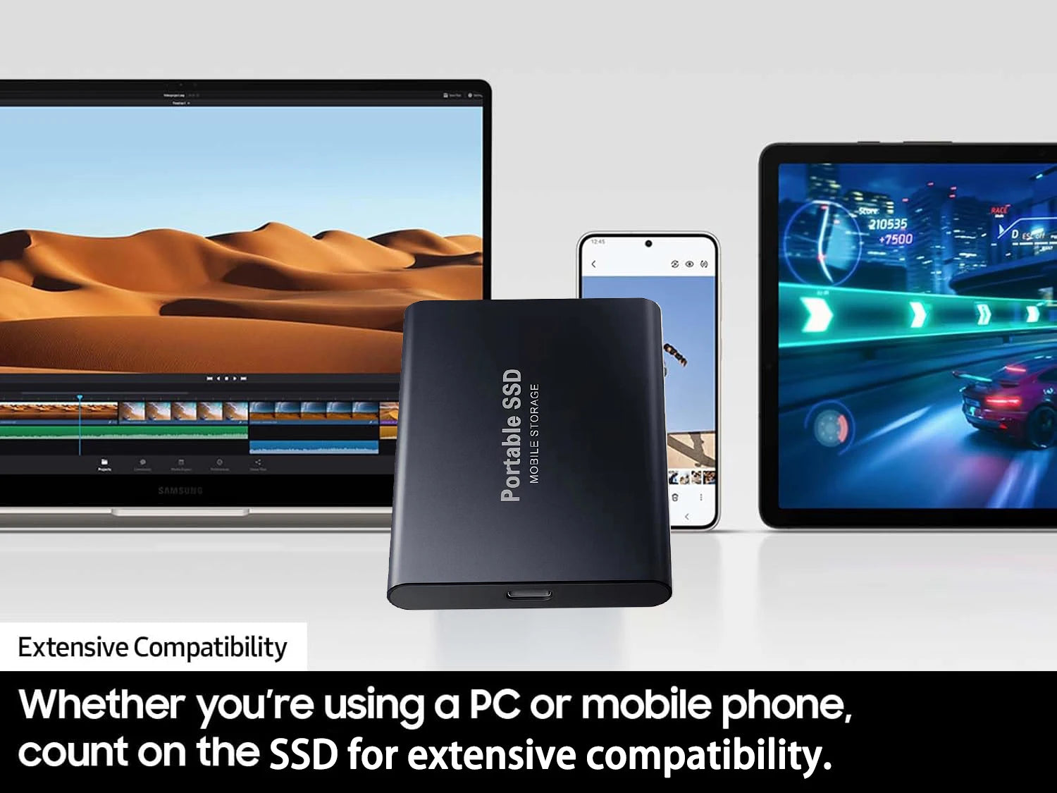 Stoßfeste externe tragbare SSD – 1 TB bis 16 TB, USB 3.2 Typ-C, Windows & Mac