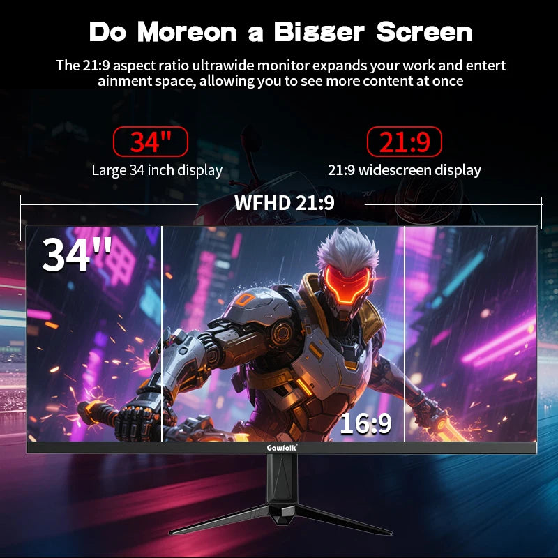 Gawfolk GF340B – Moniteur Ultrawide 34" IPS 165Hz WQHD