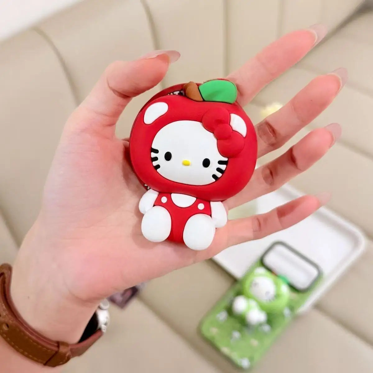 Support Téléphone Magnétique MagSafe Kawaii 3D – Silicone Pliable