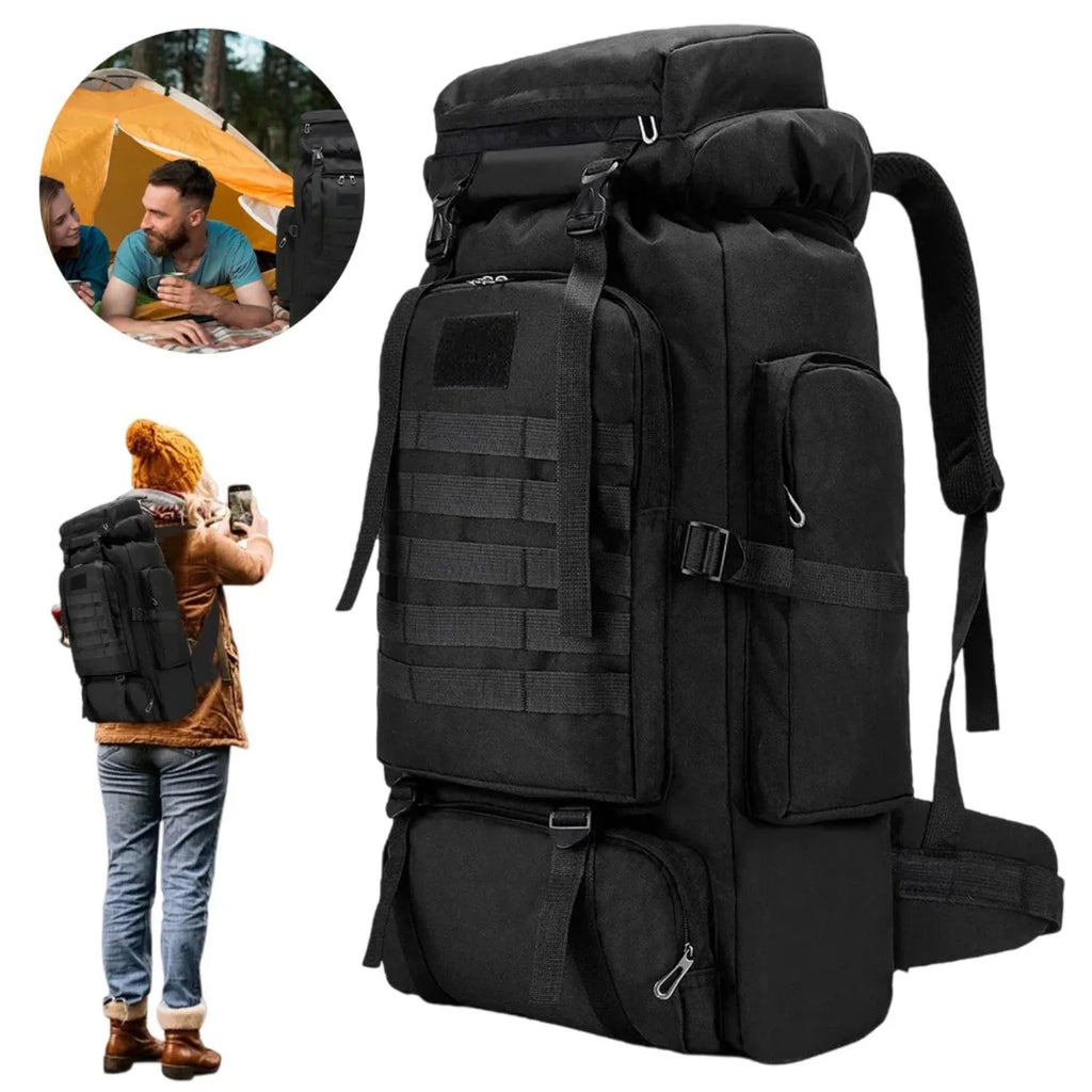 75L Wear-Resistant Waterproof Jungle Camouflage Backpack – Large-Capacity Mountaineering Rucksack for Camping, Hiking & Cycling | Ergonomic Straps & Ventilated Back for All-Day Comfort | Heavy-Duty for Outdoor Adventures & TechVisio