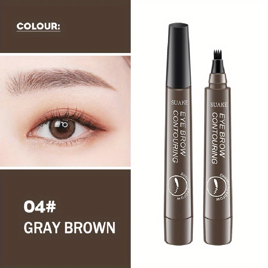 Waterproof Eyebrow Pen, Microblading Eyebrow Pencil With 4 Split Head, Natural Looking Brows Makeup ( 5 Colors) TechVisio