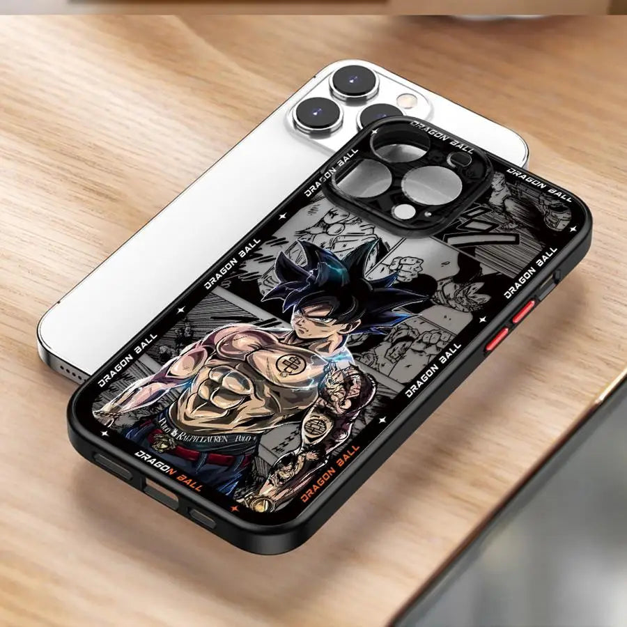 Soft Edge Case for iPhone 13 Mini 11 11 Plus 16 12 15 Pro MAX 14 XS 8 7 SE XR 16 Plus 12Pro 14Pro Hot Blooded Anime Goku TechVisio