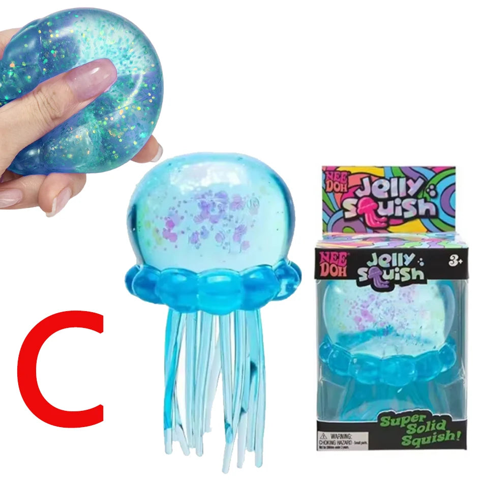 Squishy Méduse & Pieuvre Kawaii Jelly Water Anti-Stress – Boîte Cadeau TechVisio