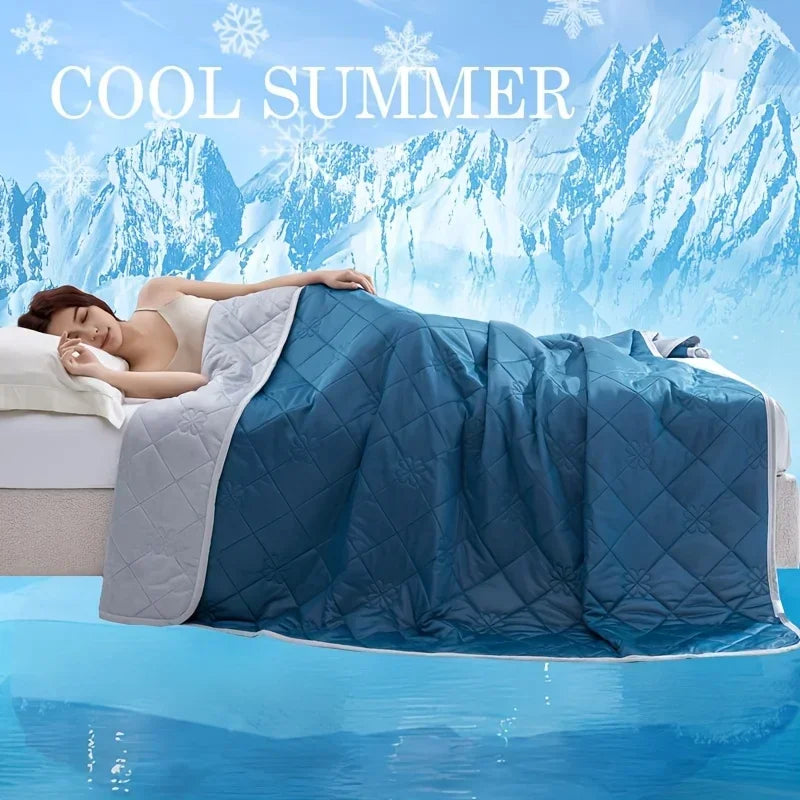 Large Cooling Blanket for SleepersDual-Sided Soft&Lightweight Summer Bedding,100% Polyester Woven Quilted Throw,Machine Washable TechVisio