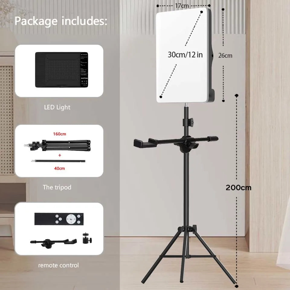 LED-Panel Studio TechVisio – Bi-Color 3000-6500K | Langer Arm | Stativ
