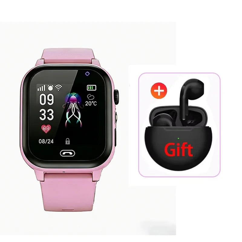Lenovo 2026 New Kids 5G GPS Smart Watch SOS Video Call Sim Card HD Camera Waterproof Child Watch for Boys Girls Support Earphone TechVisio