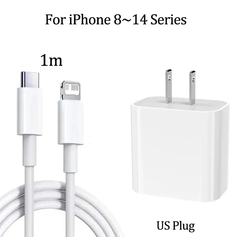 Chargeur iPhone 20W USB-C KEAI – Charge Rapide + Câble Inclus TechVisio