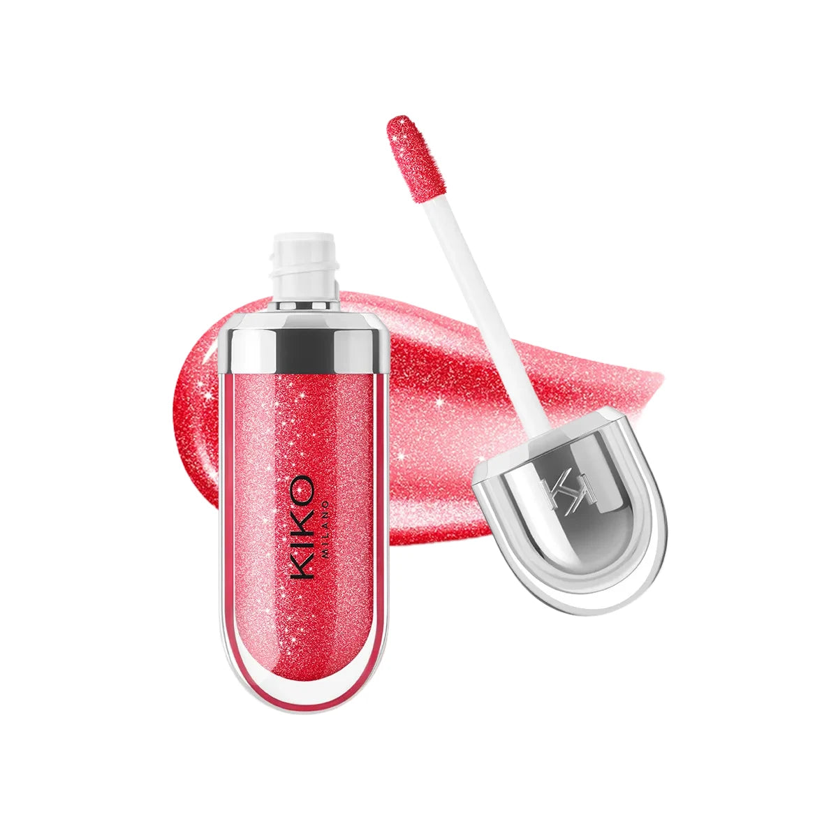 Original Kiko 3D Mirror Lip Glaze Waterproof Non Fading and Non Stick Cup Gentle Bean Paste Color Fine Shiny Point Charm Red TechVisio