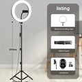 Kit Ring Light LED TechVisio – 10"/12" | Trépied 200cm | 3 Modes | USB TechVisio