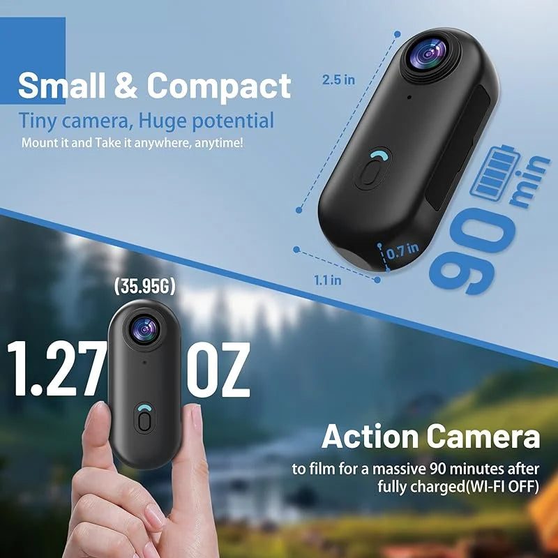 Caméra Action Kaysunlink 4K – IPX7 30m | Wi-Fi | Casque Vélo Moto Drone