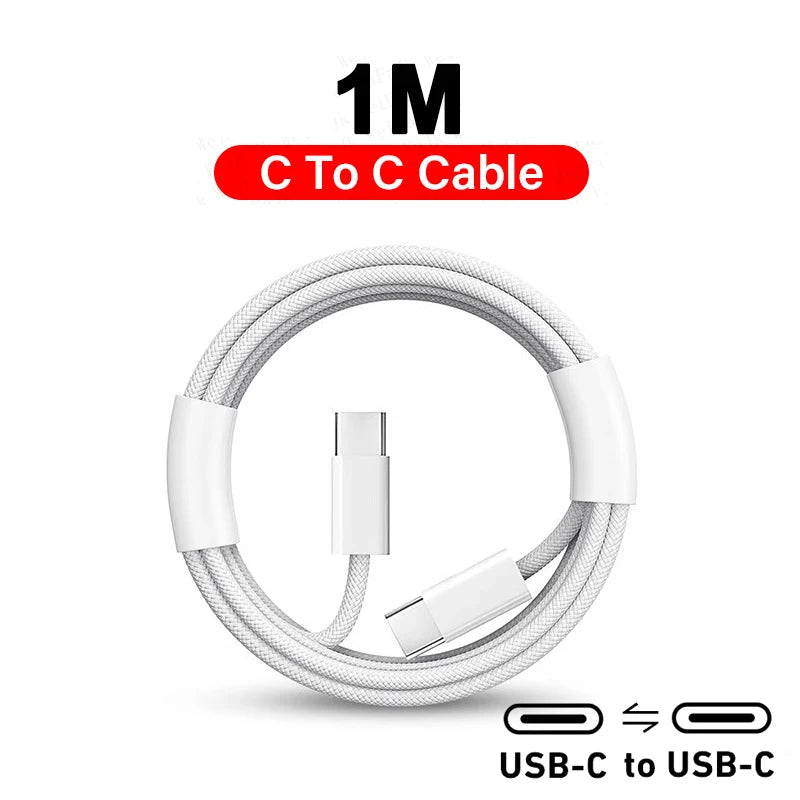 Câble & Chargeur USB-C Rapide 45W – Compatible iPhone 17→11, Samsung, Xiaomi | GaN PD QC