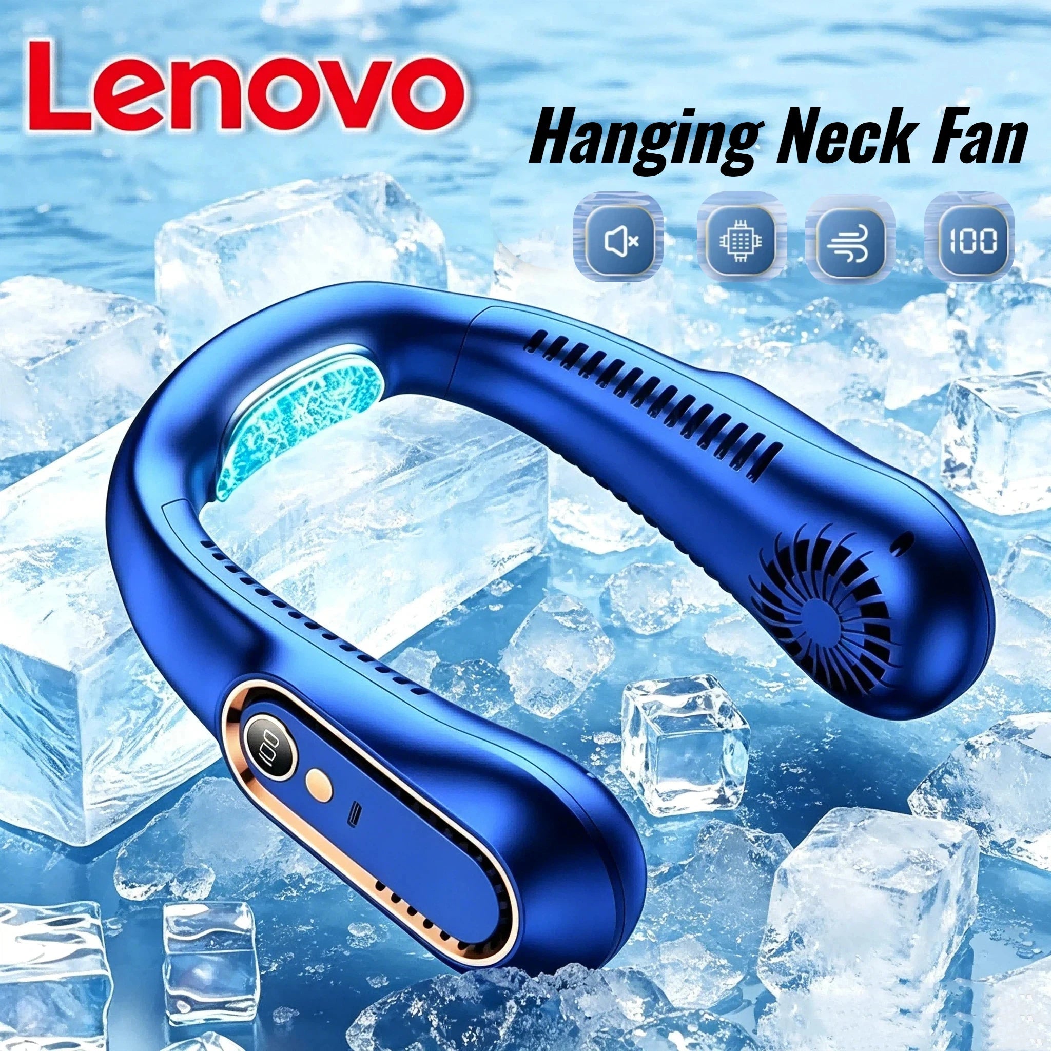 Ventilateur Tour de Cou Sans Lame Lenovo USB – 6 Vitesses TechVisio