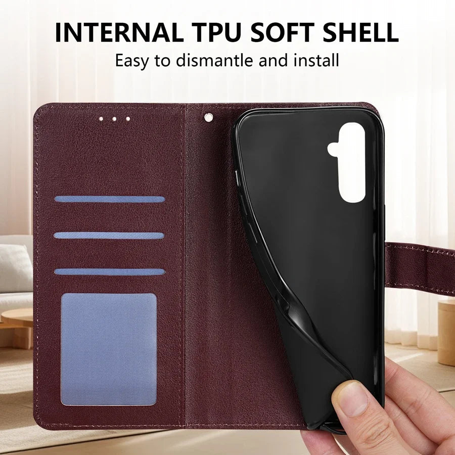 Wallet Magnetic Flip Leather Case For SamsungGalaxy A05s A06 A07 A12 A13 A14 A15 A16 A17 A24 A26 A34 A35 A36 A52 A53 A54 A55 A56 TechVisio