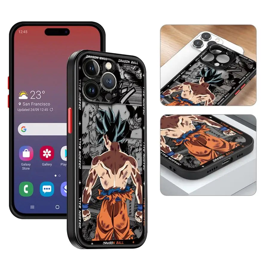 Soft Edge Case for iPhone 13 Mini 11 11 Plus 16 12 15 Pro MAX 14 XS 8 7 SE XR 16 Plus 12Pro 14Pro Hot Blooded Anime Goku TechVisio