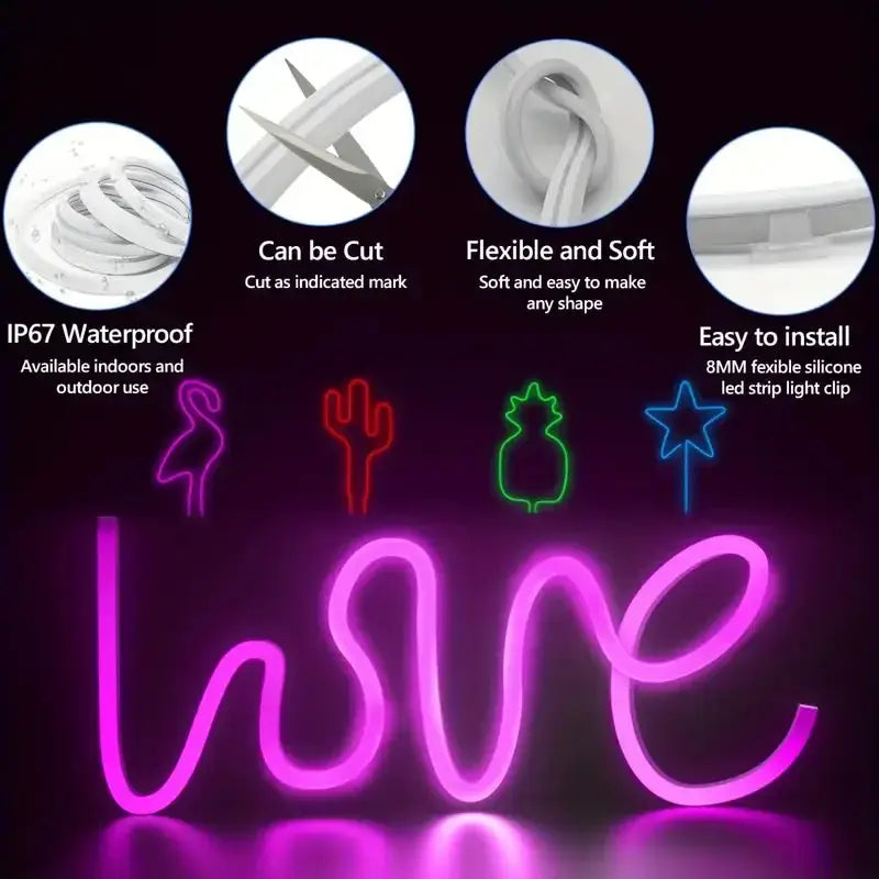 Ruban LED Néon RGB Bluetooth 24V – IP67 | 5M-30M | Sync Musique | Int/Ext TechVisio