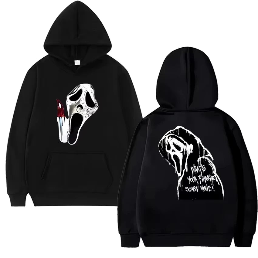 2025 New in gothic Double Sided printed streetwear Men women VI Ghostface Graphic Hoodie Unisex Fleece Long sleeve Sweatshirts TechVisio