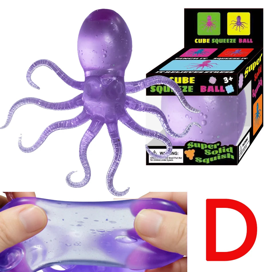 Squishy Méduse & Pieuvre Kawaii Jelly Water Anti-Stress – Boîte Cadeau TechVisio