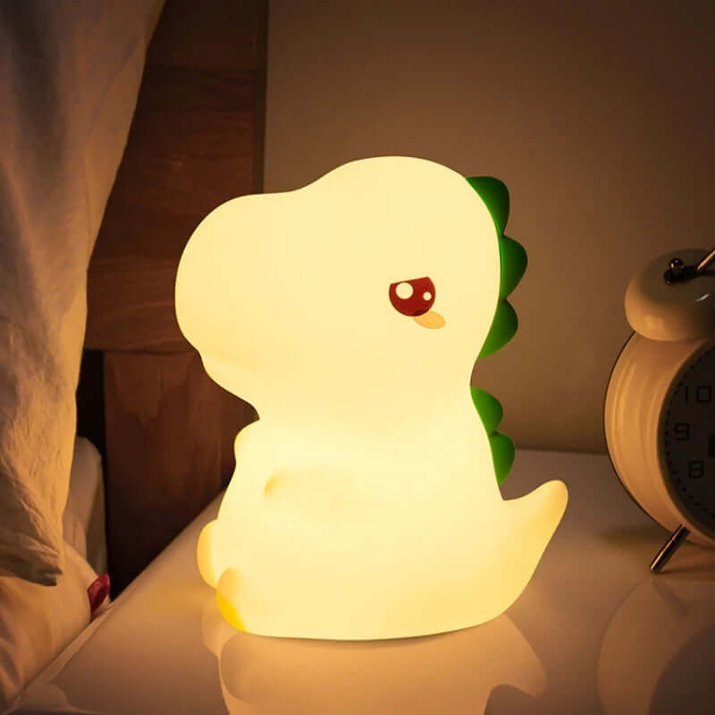 Veilleuse Dinosaure – Lumière Colorée ou Chaude, Minuterie & Rechargeable TechVisio