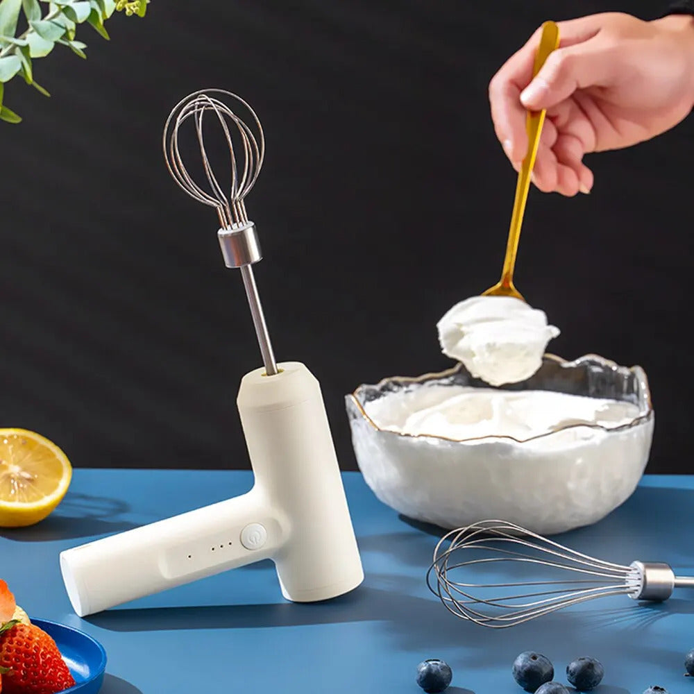 Batteur Électrique Sans Fil Portable 3 Vitesses – Pâtisserie TechVisio