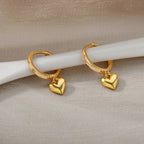 Stainless Steel Heart Earrings For Women Vintage Gold Color Love Heart Drop Earring Wedding Christmas Jewelry Gift Bijoux Femme TechVisio