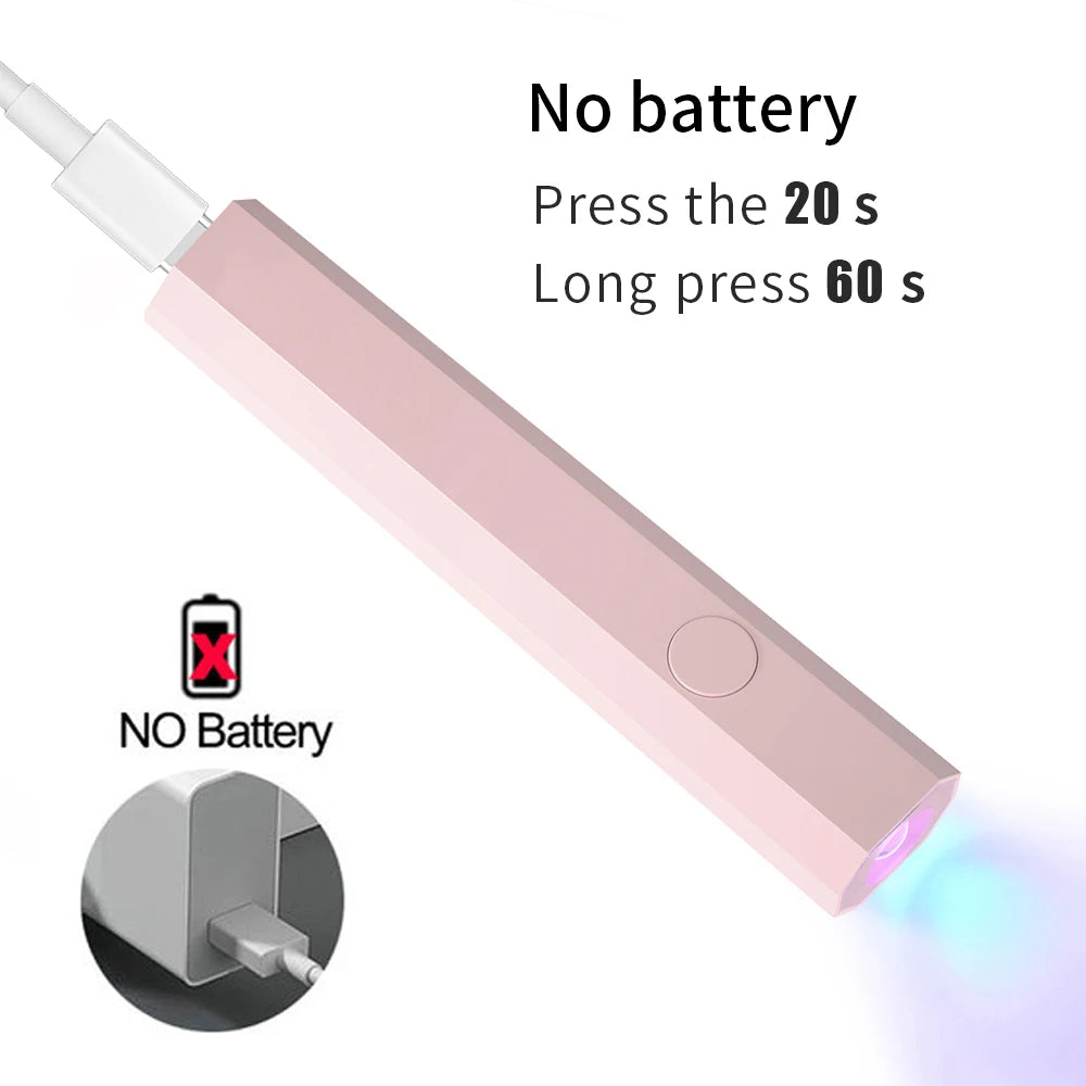YIKOOLIN Convenient Rechargeable Nail Dryer UV LED Handheld Lamp Fast Curing All Gel Polish Mini Manicure Tool USB Portable Ligh TechVisio