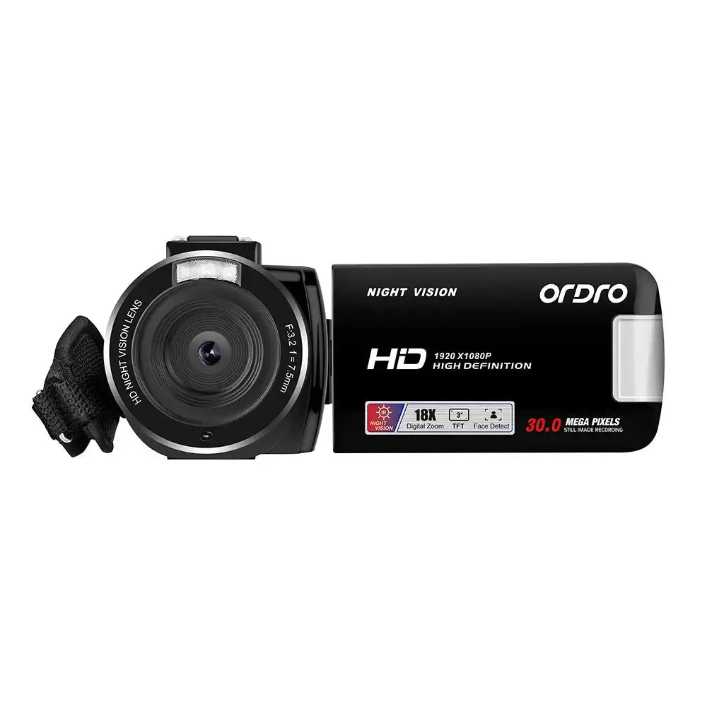 Caméscope ORDRO B320 – Full HD 1080P | Vision Nocturne IR | Zoom 18x TechVisio