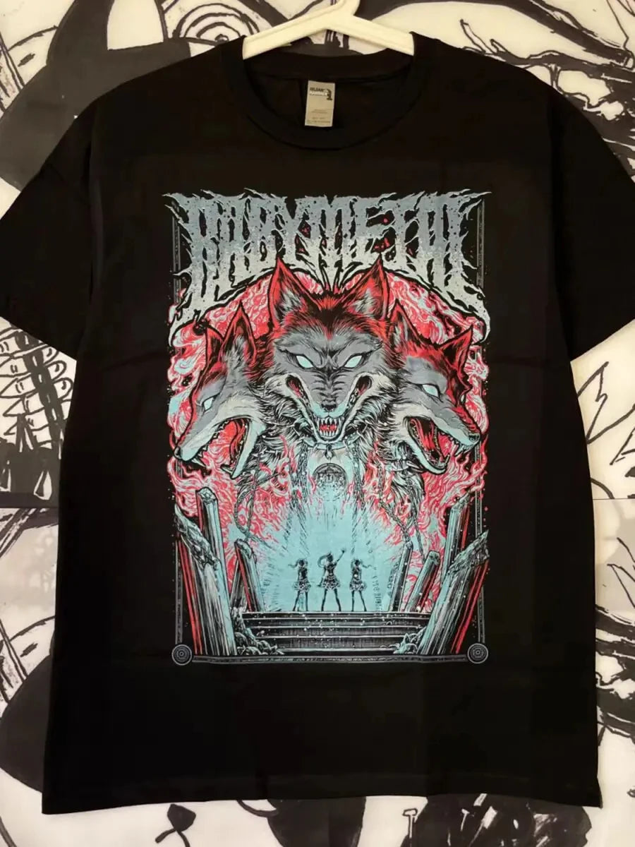 Japanese Metal Idol Group BABYMETAL Mange Poster Graphic Print T-shirt Men Women O-neck Cotton Fashion Tee Oversized Summer Tops TechVisio